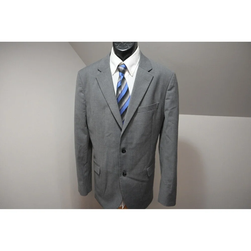 Nautica 2 Piece Suit Mens Size 44L 36x32 Grey Two Button Formal Excellent